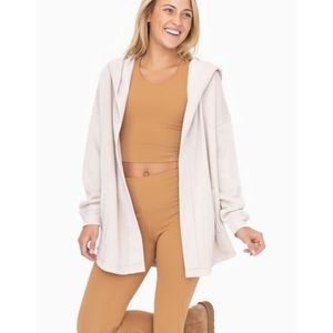 Mono B Fleece Hooded Cardigan